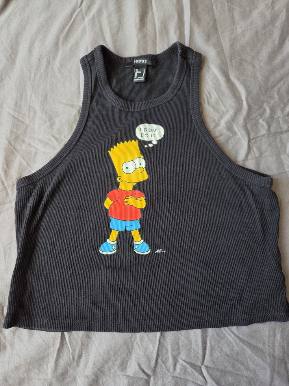 Women's Bart Simpson Tank Top Forever 21 size Large Pre-owned